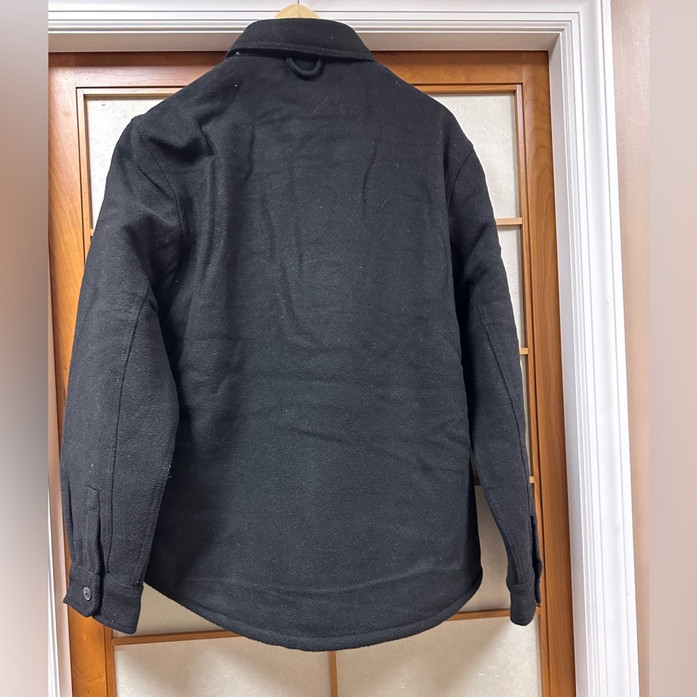 Jachs Men’s Wool Blend Sherpa Jacket Shacket New Black - Picture 8 of 14